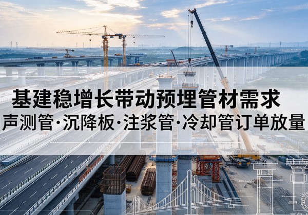 萝北基建稳增长带动预埋监测管材需求，声测管、沉降板、注浆管订单持续放量
